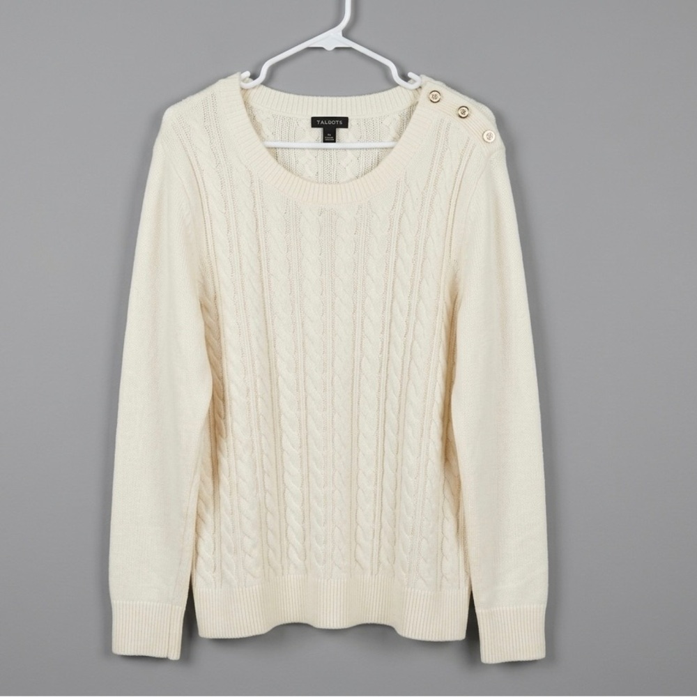 Talbots Women's Cream Cable Knit Sweater